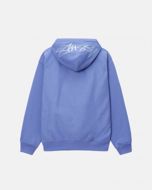 Stüssy Back Hoodie Applique Hoodie Long Sleeve Sweatshirt Unisex Storm | ZS07-F8-VE