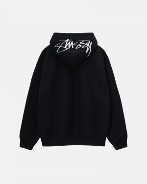 Stüssy Back Hoodie Applique Hoodie Long Sleeve Sweatshirt Unisex Zwart | JR92-Y0-LO