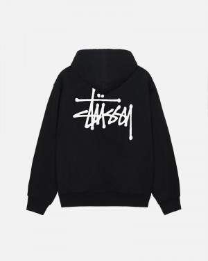 Stüssy Basic Stussy Hoodie Long Sleeve Sweatshirt Unisex Zwart | XZ48-H6-NN