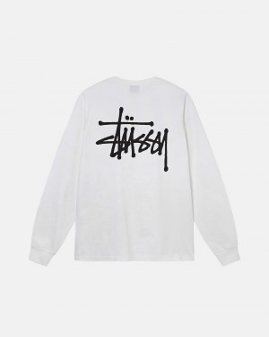 Stüssy Basic Stussy LS Tee Long Sleeve T-Shirt Heren Wit | YY85-A4-AP