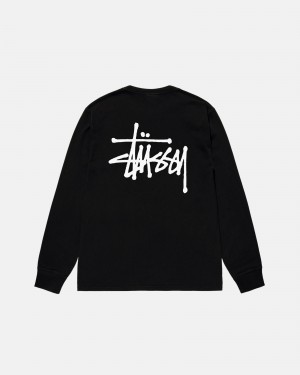 Stüssy Basic Stussy LS Tee Long Sleeve T-Shirt Unisex Zwart | GO17-U0-IY