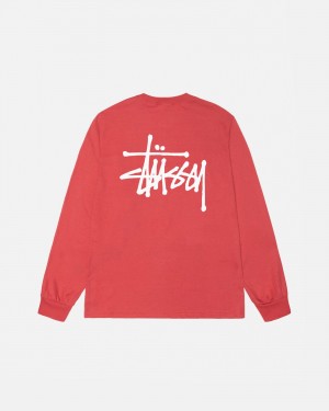 Stüssy Basic Stussy LS Tee Long Sleeve T-Shirt Unisex Pepper | QL04-R8-MX