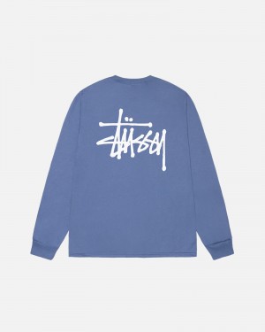 Stüssy Basic Stussy LS Tee Long Sleeve T-Shirt Heren Storm | GJ31-K0-CH