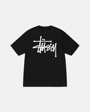 Stüssy Basic Stussy Tee Pigment Dyed Short Sleeve T-Shirt Unisex Zwart | IU17-T8-MJ