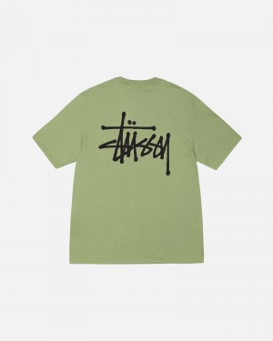 Stüssy Basic Stussy Tee Short Sleeve T-Shirt Unisex Moss | VR36-L6-VE