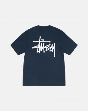 Stüssy Basic Stussy Tee Short Sleeve T-Shirt Unisex Donkerblauw | KG51-U0-ED