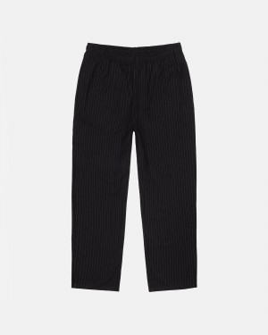 Stüssy Beach Pant Wol Stripe Broek Unisex Zwart | RJ33-K4-CB