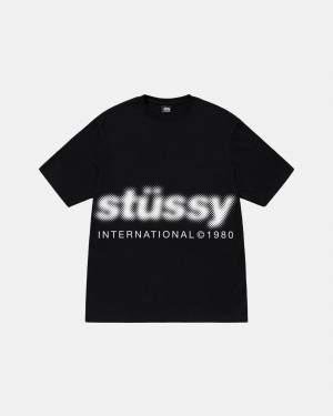 Stüssy Blur Tee Short Sleeve T-Shirt Unisex Zwart | UQ04-T5-BU