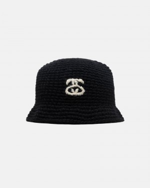 Stüssy Bucket Hat SS Link Knit Bucket Hat Unisex Zwart | BF40-R1-ML