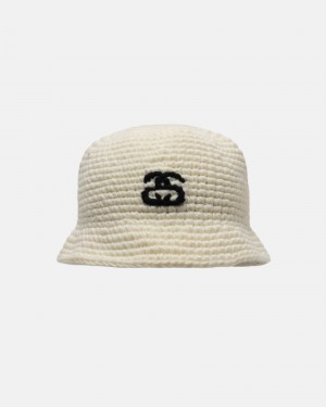 Stüssy Bucket Hat SS Link Knit Bucket Hat Unisex Bone | LW76-M6-BR