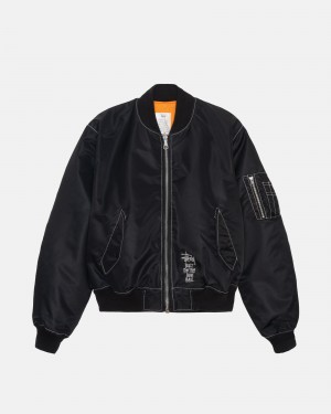 Stüssy Built Reversible Bomber Jacket Long Sleeve Outerwear Unisex Zwart | KL39-P5-CP