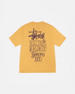 Stüssy Built Tough Tee Pigment Dyed Short Sleeve T-Shirt Unisex Honey | FX24-E7-SP