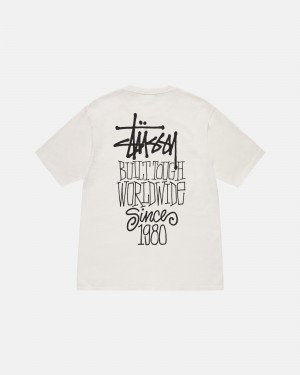 Stüssy Built Tough Tee Pigment Dyed Short Sleeve T-Shirt Unisex Natural | TO74-K8-GF