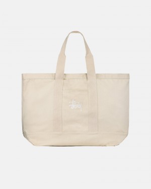 Stüssy Canvas Extra Large Tote Bag Tote Unisex Natural | CV45-M1-LL