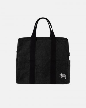 Stüssy Canvas Flight Bag Tote Unisex Zwart | NQ19-O0-FJ