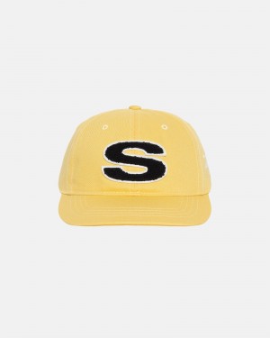 Stüssy Chenille S Low Pro Cap Ball Cap Unisex Mosterdgeel | XO96-J8-AN