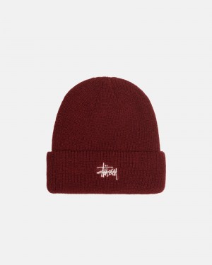 Stüssy Cuff Beanie Basic Muts Unisex Donkerrood | GC61-O8-FK