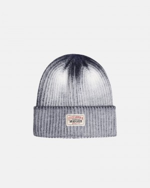 Stüssy Cuff Beanie Workgear Spray Muts Unisex Donkerblauw | OI83-F6-OZ