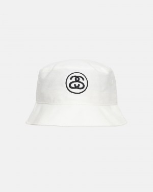 Stüssy Deep Bucket Hat SS Link Bucket Hat Unisex Wit | SG60-P9-SA