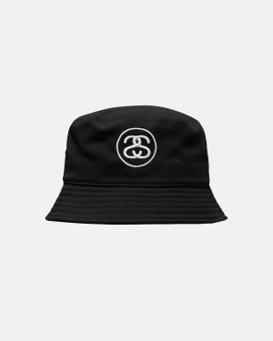 Stüssy Deep Bucket Hat SS Link Bucket Hat Unisex Zwart | ES17-T2-IZ