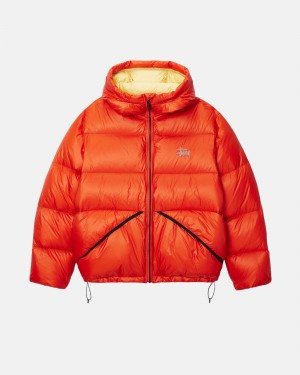 Stüssy Down Parka Micro Ripstop Long Sleeve Outerwear Unisex Cayenne | QV11-A0-ET