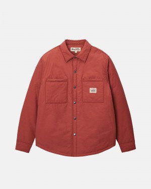 Stüssy Gewatteerd Tech Over Shirt Long Sleeve Shirt Unisex Brick | CC63-U7-EH