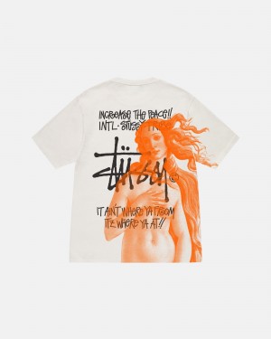 Stüssy Ist Venus Pigment Dyed Tee Short Sleeve T-Shirt Unisex Natural | ZJ88-G7-YJ