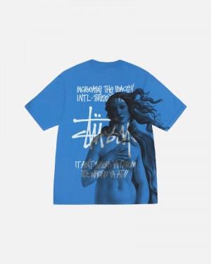 Stüssy Ist Venus Pigment Dyed Tee Short Sleeve T-Shirt Unisex Blauw | OE10-I3-II