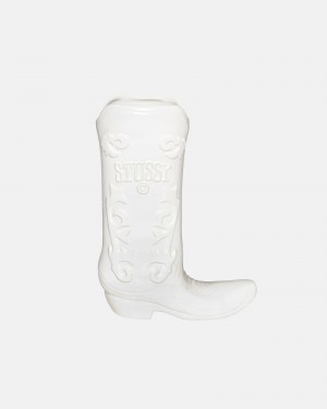 Stüssy Keramiek Boot Vase Vase/Pottery Unisex Wit | IE99-Y8-OJ