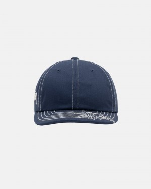 Stüssy Low Pro Basic Stitch Strapback Ball Cap Unisex Donkerblauw | OZ49-J4-DM