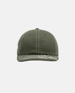 Stüssy Low Pro Basic Stitch Strapback Ball Cap Unisex Olijfgroen | JM64-Z5-PR