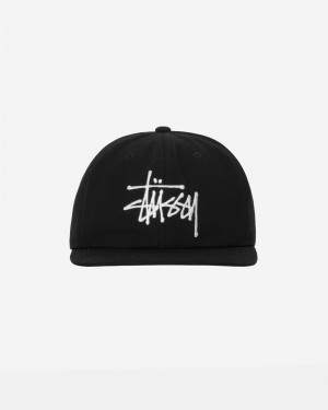 Stüssy Mid-Depth Basic Strapback Ball Cap Unisex Zwart | SW39-C7-WY