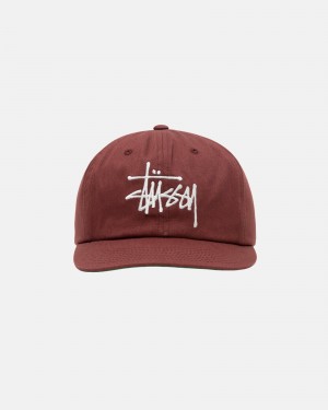 Stüssy Mid-Depth Basic Strapback Ball Cap Unisex Rood Bruin | UZ84-U9-QF