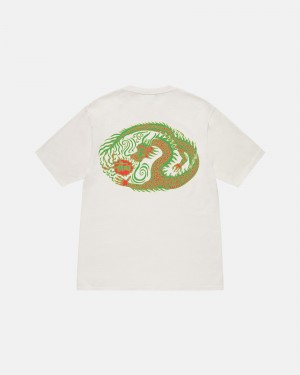 Stüssy Mosaic Dragon Tee Pigment Dyed Short Sleeve T-Shirt Unisex Natural | XA34-G6-LQ