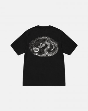 Stüssy Mosaic Dragon Tee Pigment Dyed Short Sleeve T-Shirt Unisex Zwart | ER27-P4-PK