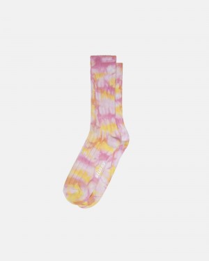 Stüssy Multi Dyed Geribbeld Socks Sokken Heren Roze | TD18-F3-UJ