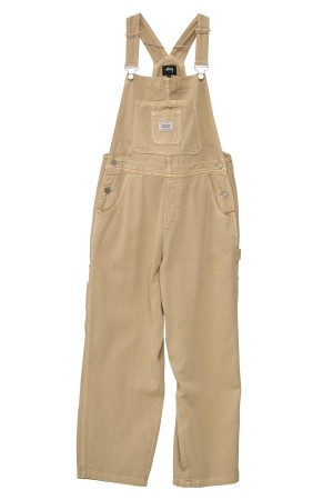 Stüssy Nevada Denim Overall Shorts & Pants Dames Khaki | BA36-M6-MF