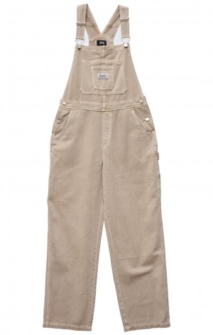 Stüssy Nevada Denim Overall Shorts & Pants Dames Smoke | BE75-E9-ZY