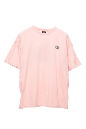 Stüssy Offset Graffiti Relaxed Tee Tees Dames Roze | KN68-C5-JY