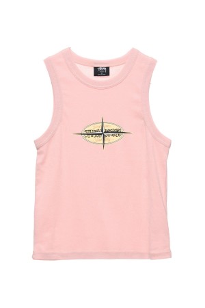 Stüssy Points Rib Tank T-Shirts L/S Dames Roze | SR28-L4-NN