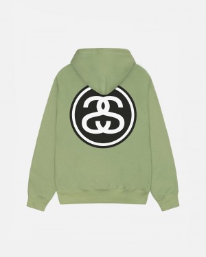 Stüssy SS-Link Hoodie Long Sleeve Sweatshirt Unisex Moss | QA18-K5-CR