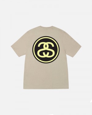 Stüssy SS-Link Tee Short Sleeve T-Shirt Unisex Khaki | WC39-S7-MI