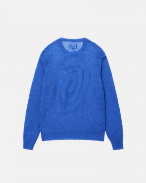 Stüssy S Loose Knit Trui Long Sleeve Sweater Unisex Blauw | KZ04-H5-VC