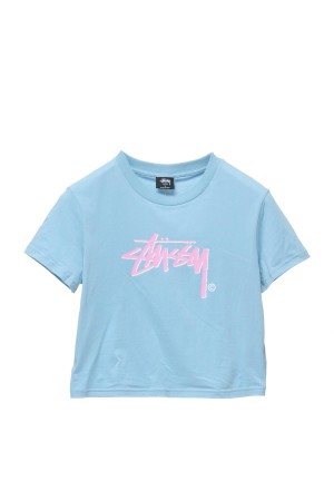 Stüssy Shadow Stock Slim Tee Tees Dames Blauw | AZ92-Y6-FP