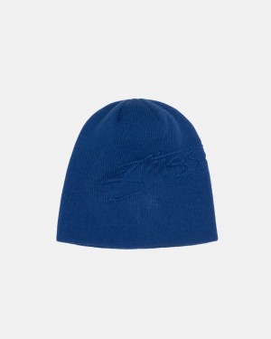 Stüssy Skullcap Embossed Smooth Stock Muts Unisex Koningsblauw | BM30-N1-UT