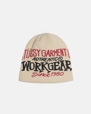 Stüssy Skullcap Workgear Print Muts Unisex Bone | AZ63-X1-IE