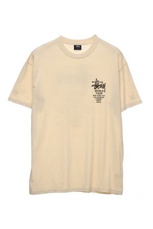 Stüssy Solid World Tour Lcb Ss Tee Tees Heren Natural | EI82-Q0-HQ