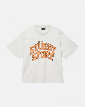 Stüssy Sport Mesh Football Jersey Short Sleeve Knit Unisex Natural | YP21-T5-BB