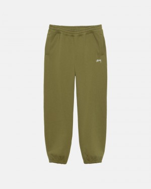 Stüssy Stock Logo Sweatpant Broek Unisex Olijfgroen | MB45-W1-ES