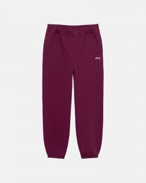 Stüssy Stock Logo Sweatpant Broek Unisex Bordeaux | TI09-D9-IO